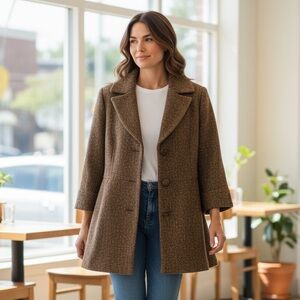 Vintage Danny & Nicole brown pea coat size 16